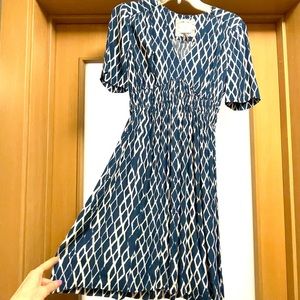 Anthropologie HD in Paris blue and cream dress, new with tags, size 2